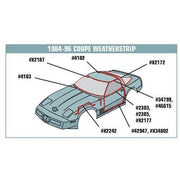 Corvette Weatherstrip Kit. Coupe Body 6 Piece - Latex: 1984-1989