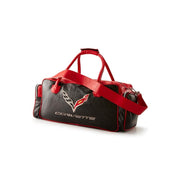 Corvette Black and Red Duffel Bag with C7 Crossed Flags Logo