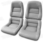 Corvette Mounted Leather Seat Covers. Gray Lthr/Vinyl Original 2-Bolster: 1982