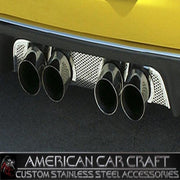 Corvette Exhaust Port Filler Panel - Perforated Stainless Steel for Standard Exhaust : 2005-2013 C6