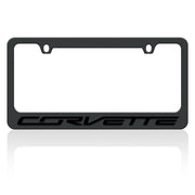 Corvette Black Script on Black License Plate Frame : C7 Stingray, Z51, Z06, Grand Sport